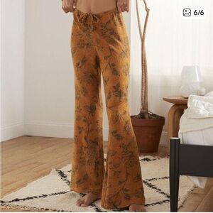 Urban Outfitters Floral Jasper Fuzzy Flare Pants